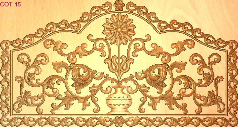 COT DESIGNS - COT-15 Floral Urn Decorative Carving 3D Model